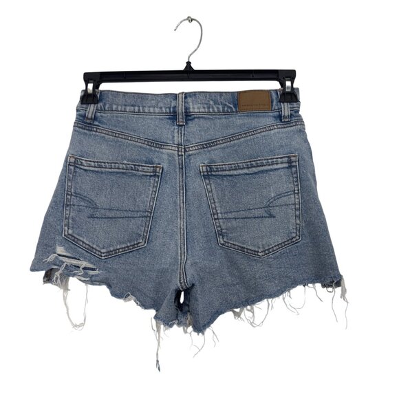 American Eagle Womens Distressed Patched Denim Shorts Size 4 High Rise - Picture 11 of 12